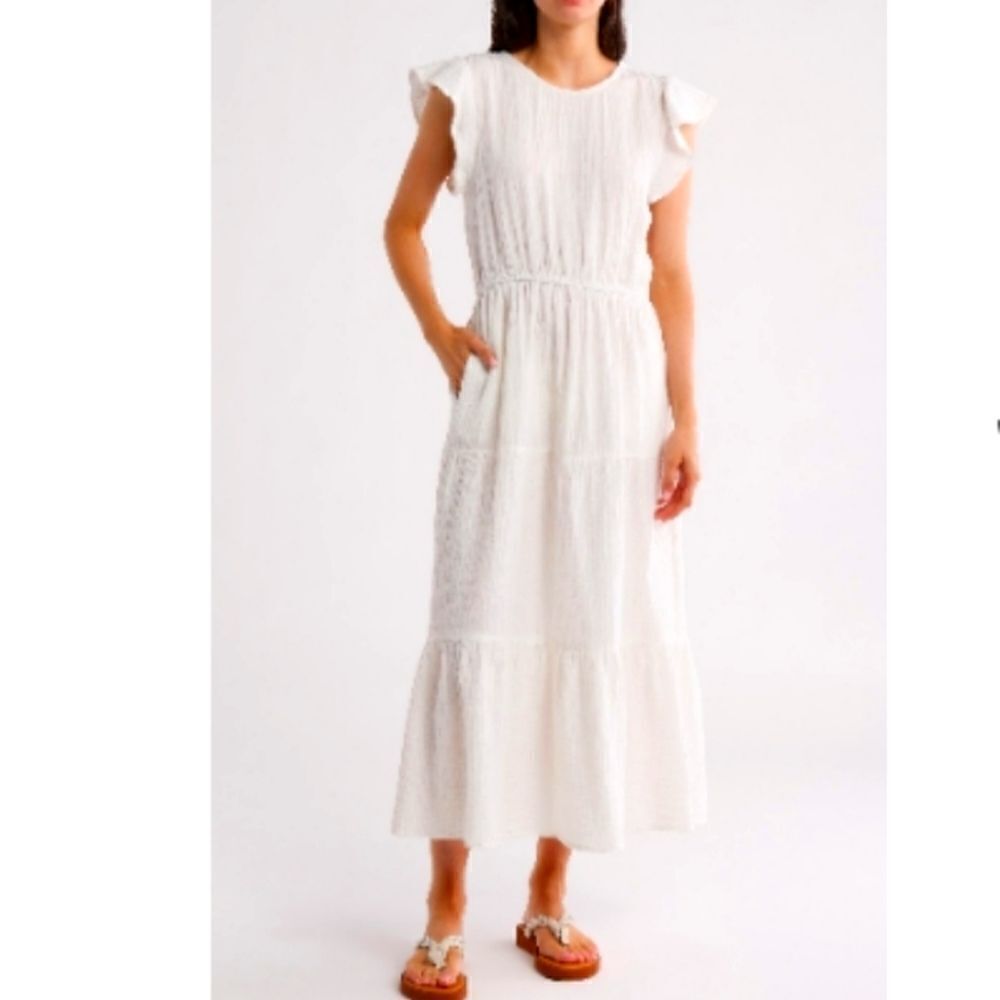 Maisie Flutter Sleeve Cotton Midi Dress size XS